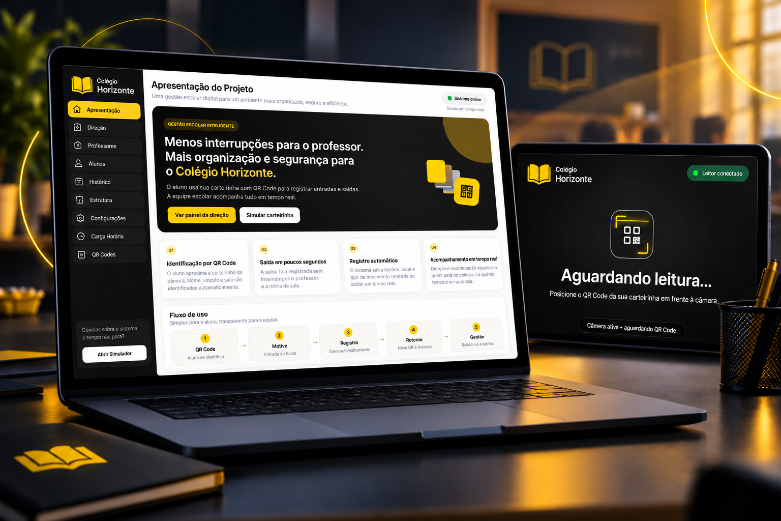 Exemplo de solução para escolas e educação